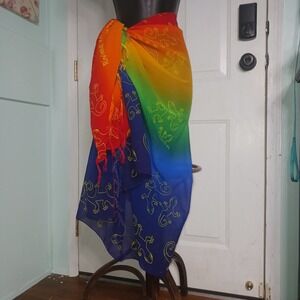 Riviera Maya Mexico Rainbow Gay Pride pridefest Scarf Sarong Wrap Tropical 82x66